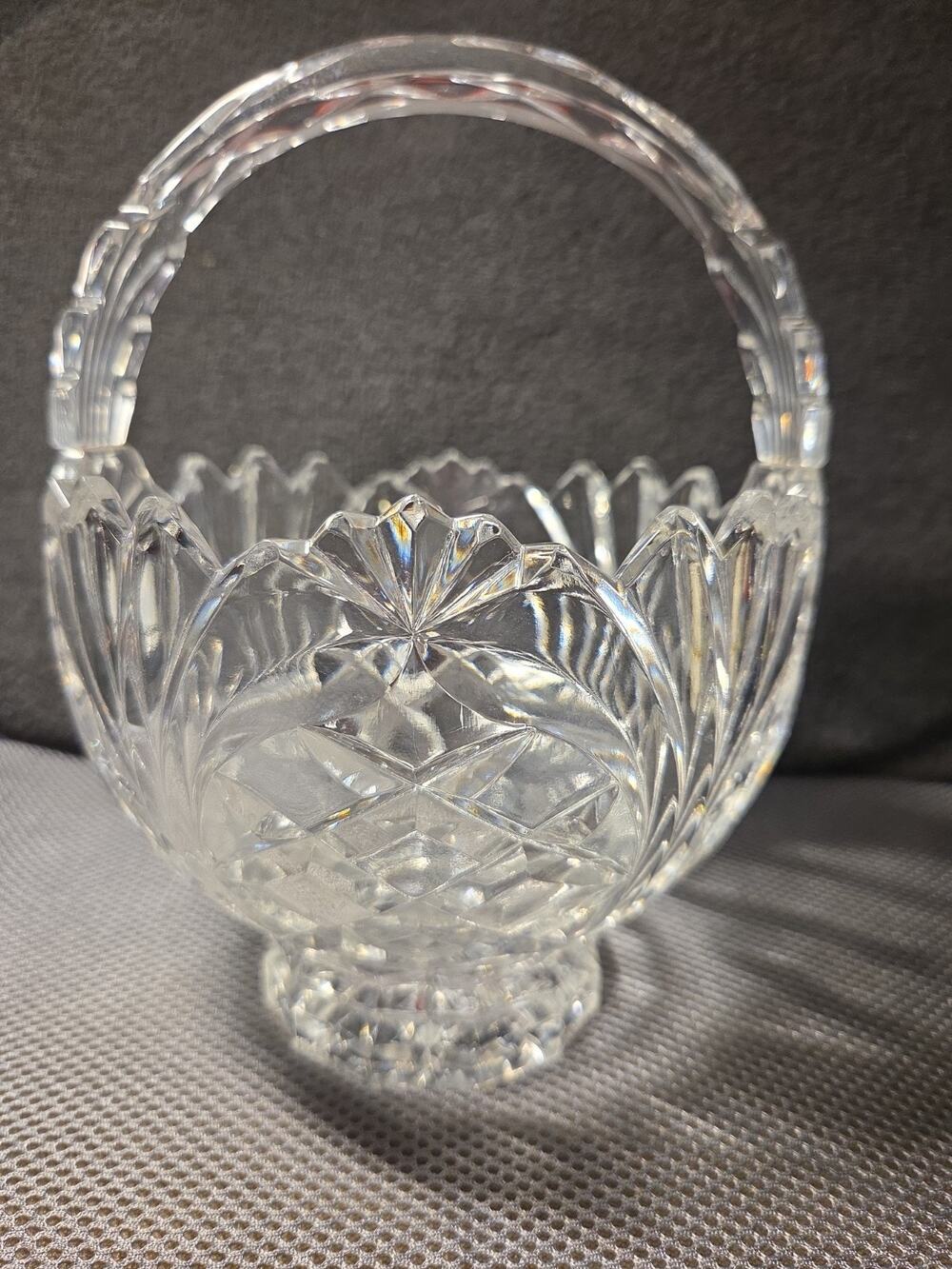 Vintage Fifth Avenue Wellington 24% Lead Crystal Glass Basket Poland